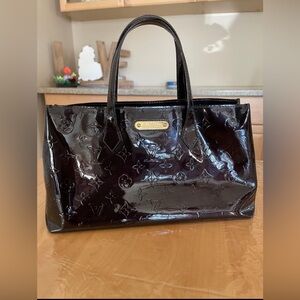 Louis Vuitton Brown Wilshire Monogram Vernis PM Leather Tote Bag